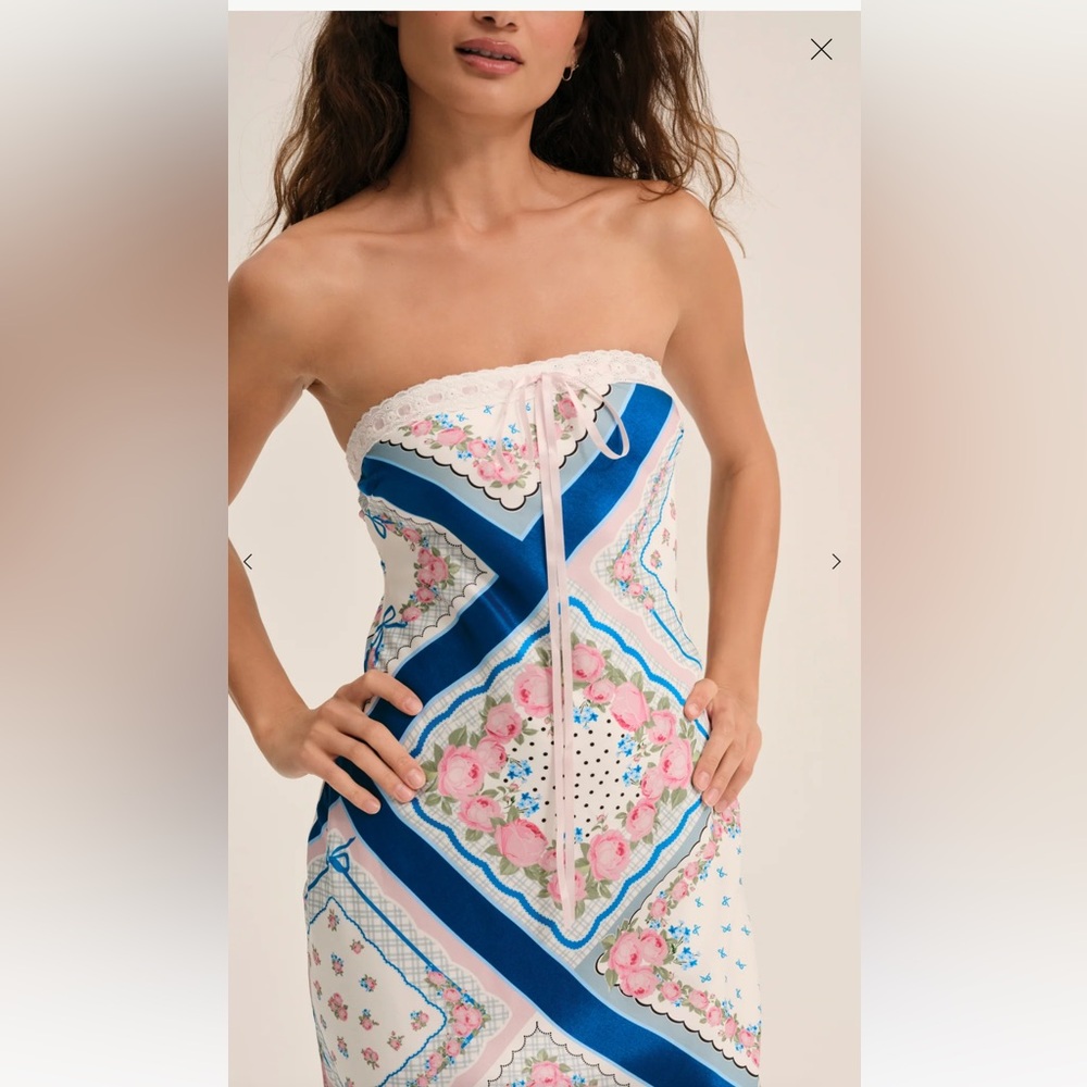 NWT Anthropology FOR LOVE & LEMONS  Daisy Mae Strapless Midi Slip Dress - Picture 5 of 10